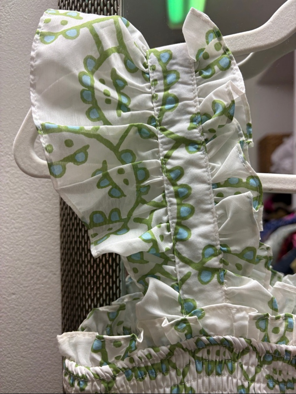 J.Marie Green Patterned Ruffle-Strap Maxi Dress - Picture 4 of 5